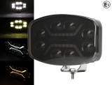 Cumpara ieftin LED Far cu functie DRL, lumina alba galbena - Carcasa fumurie - 12-24V, pentru jeep, camion, utilaje agricole si altele