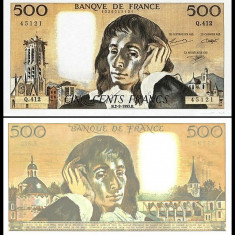 FRANTA █ bancnota █ 500 Francs █ 1993 █ P-156j █ UNC █ necirculata