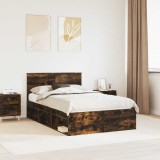 Cumpara ieftin Cadru de pat Stejar fumuriu 120 x 190 cm Lemn de pin masiv