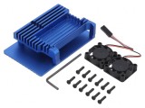 Carcasă Aluminiu Albastru pentru Raspberry Pi 4 B