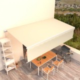 VidaXL Copertină retractabilă manual cu stor, crem, 6x3m