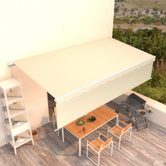 vidaXL Copertina retractabila manual cu stor, crem, 6x3m foto