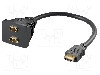 Cablu {{Tip cablu de conectare}}, HDMI mufa, HDMI soclu x2, 0.1m, {{Culoare izola&amp;#355;ie}}, Goobay - 68784