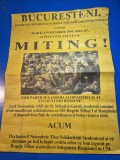 afis 8 noiembrie 1994 - miting in piata palatului din bucuresti - sustinerea regelui mihai - dimensiuni 53 / 41 cm