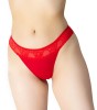 Chilot Tanga Bumbac Dantela Luan C1432 Rosu. Lenjerie Dama Sexy, Confortabil. Marimi Personalizate. Alb, Bej, Negru, Rosu.