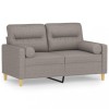 Canapea cu 2 locuri cu pernute, gri taupe, 120 cm, textil