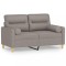 Canapea cu 2 locuri cu pernute, gri taupe, 120 cm, textil