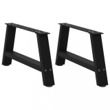 VidaXL Picioare pentru măsuță de cafea &icirc;n formă de A, 2 buc., negru, 60x(30-31) cm, oțel