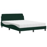 Cumpara ieftin Pat cu saltea, Dover, verde inchis, 120x200 cm, catifea