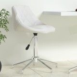 Cumpara ieftin Scaun de birou pivotant, alb, piele ecologică