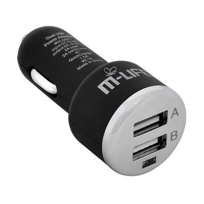 ALIMENTATOR AUTO USB DUAL 2A M-LIFE ML0001 foto