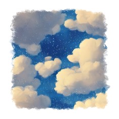 Sticker decorativ, Nori, Albastru, 55 cm, 9166ST foto