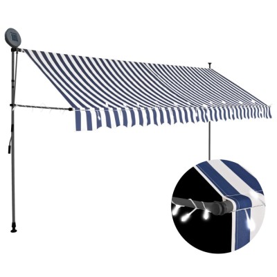 Gossi copertina retractabila manual cu led, albastru &amp;amp; alb, 350 cm foto