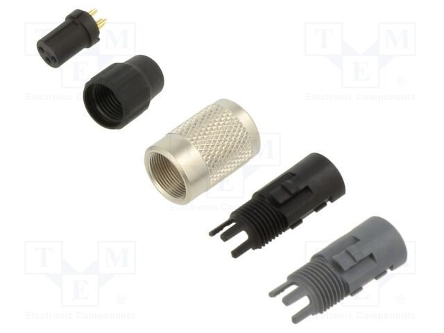 Conector M9 mamă aurit 125V IP40 3 pini BINDER