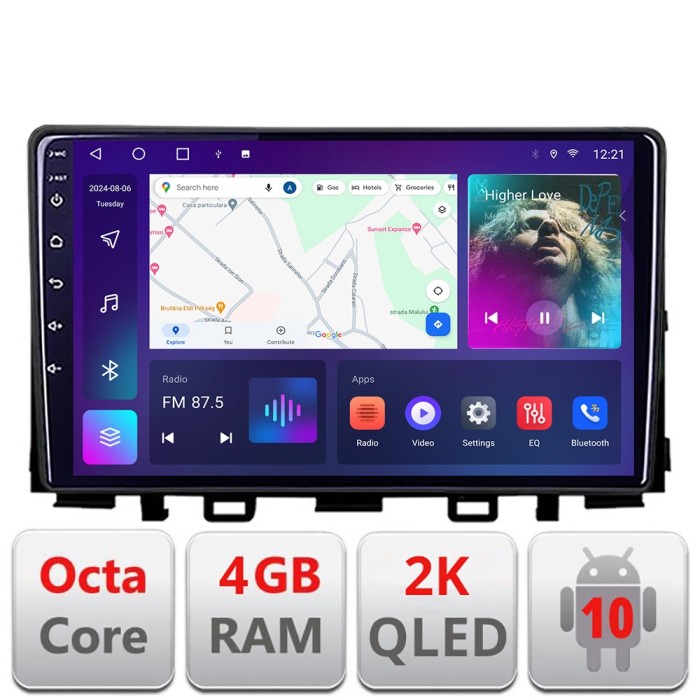 Navigatie Kia Stonic 2016-2020 Android Octa Core Ecran 2K QLED GPS 4G 4+32GB 360 KIT-stonic+EDT-E409-2K CarStore Technology