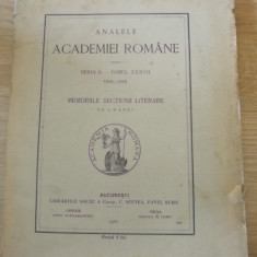 Analele Academiei Romane. Seria II-Memoriile sectiunii literare 1914-1915