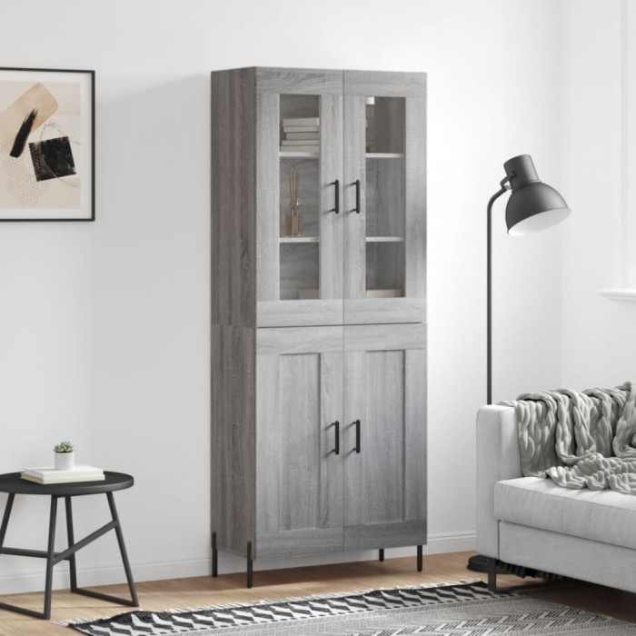 vidaXL Dulap &icirc;nalt, gri sonoma, 69,5x34x180 cm, lemn compozit