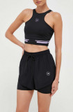 Cumpara ieftin Adidas by Stella McCartney pantaloni scurți de antrenament Truepurpose culoarea negru, uni, high waist IB6824