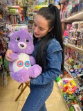 Urs de plus Kawaii mov 70cm cu paturica, Weather Care Bears, puf siliconat antialergic, pentru copii, fete si baieti