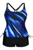 Costum de baie JASAMBAC pentru femei, două piese, tankini, cu top de control al abdomenului și șorturi cu talie &icirc;naltă