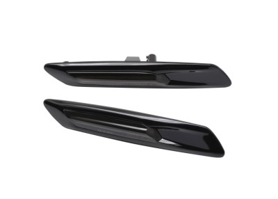 Set lampa semnalizare laterala BMW Seria 5 (F10/F11), 2011-2013, partea stanga, dynamic indicator; LED; negru rim, fumuriu; TUNING, foto