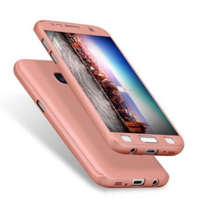 Husa Samsung Galaxy J5 2017 Flippy Full Cover Roz Auriu/Pink Gold + Folie foto