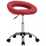 vidaXL Scaun de lucru pivotant, roșu, piele ecologică