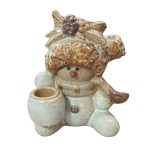 DECORAȚIUNE CRĂCIUN DIN CERAMICĂ CU SUPORT LUM&Acirc;NARE