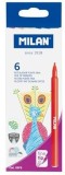 Carioci cu Varf Subtire Milan - Set 6 Culori Vibrante pentru Detalii Precise