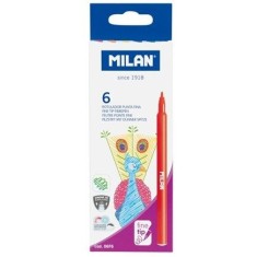 Carioci cu Varf Subtire Milan - Set 6 Culori Vibrante pentru Detalii Precise