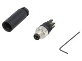 Conector M8 3-Pin Tată pe Cablu IP67 60V 4A
