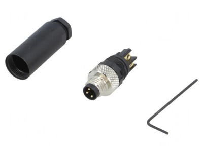 Conector M8 3-Pin Tată pe Cablu IP67 60V 4A foto