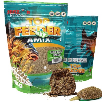 Nada SENZOR Top Method Feeder Amix Editie Limitata Grey, Larve Libelule &amp;amp; Viermusi, 1kg foto
