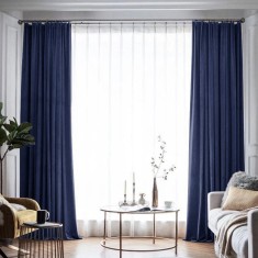 Draperie din catifea blackout cu rejansa din bumbac tip fagure, Madison, 150x210 cm, densitate 700 g/ml, Black Pearl, 1 buc