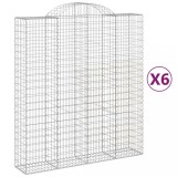 Cumpara ieftin Cosuri gabion arcuite, 6 buc, 200x50x220/240cm, fier galvanizat