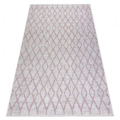 Covor SISAL SION Spalier 22129 țesute plate ecru / roz, 180x270 cm foto