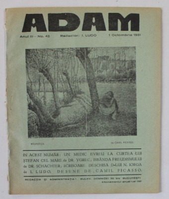 ADAM , REVISTA , redactor I. LUDO , NR. 42 , 1931 foto