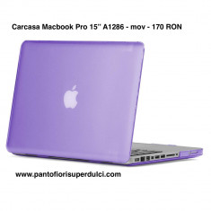 Carcasa Protectie Apple Macbook Pro 15&amp;quot; inch A1286 Display Non Retina mov foto