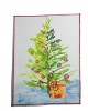 E153b. Set de 10 Felicitari cu Brad de Craciun in acuarela pe hartie, 11x16 cm, peste 14 ani