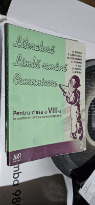 LITERATURA LIMBA ROMANA COMUNICARE CLASA A VIII A IONITA CARSTOCEA EDIT ART foto