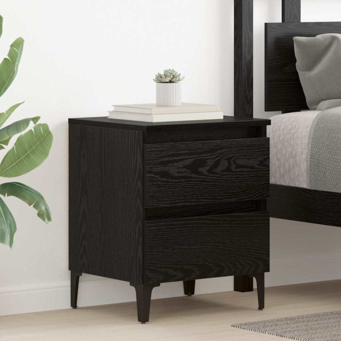 vidaXL Dulap de noapte Stejar negru 40 x 35 x 50 cm Lemn compozit 871922