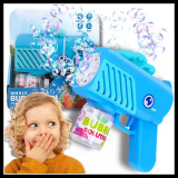 Pistol pentru baloane de sapun cu lumini Blue Whale, Nicekids