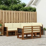 Cumpara ieftin Set de canapele de exterior 7 buc. 7-Locuri Natural si Crem