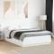 Cadru de pat cu lumini LED, alb, 160x200 cm, lemn prelucrat