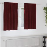 vidaXL Draperii opace cu bandă superioară, 2 buc., bordo, catifea