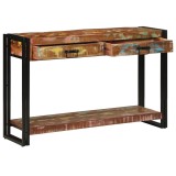 vidaXL Masă consolă, multicolor, 120x33x75 cm, lemn masiv reciclat