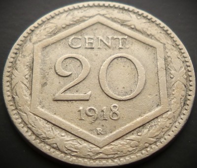 Moneda istorica 20 CENT / CENTI - ITALIA, anul 1918 * cod 4411 foto