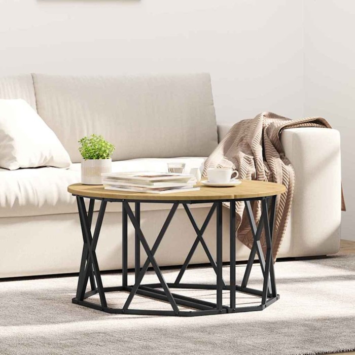 Masă de cafea vidaXL Artisan Stejar 31.5x31.5x16.5 inci Fabricată din Lemn Compozit