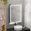 Oglinda LED Rectangulara, 60x80cm, Verite MotionGlow Marcello, Sistem Dezaburire, Ceas &amp; Termometru, Dimabila ModernLight Concept