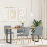 VidaXL Scaune de bucătărie pivotante, 4 buc., gri deschis, textil